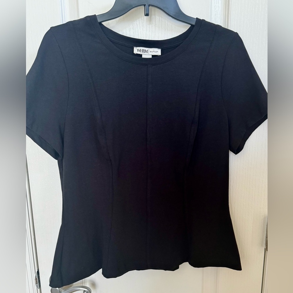 White House Black Market Black Peplum Style Top